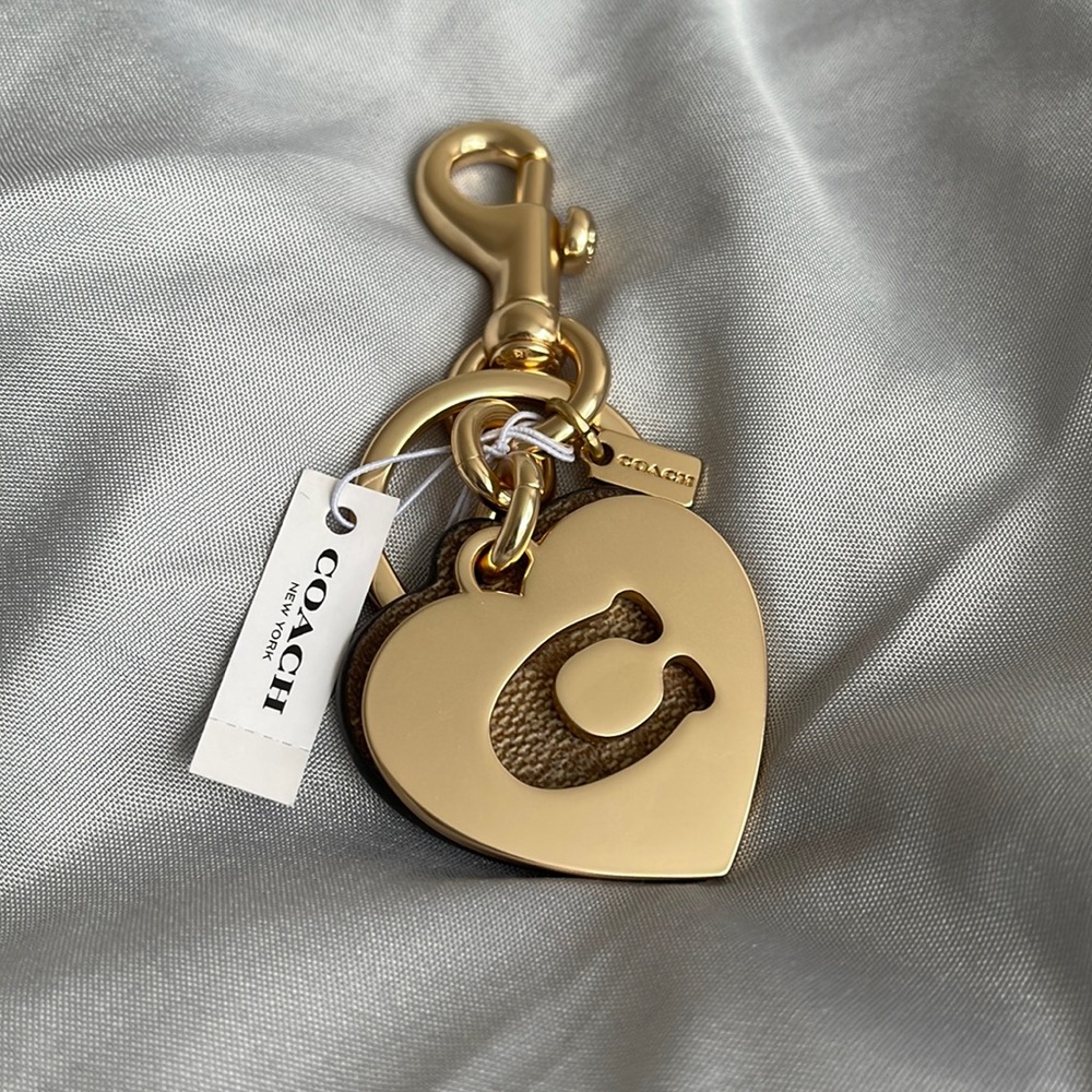Coach Signature Hearts Key Ring